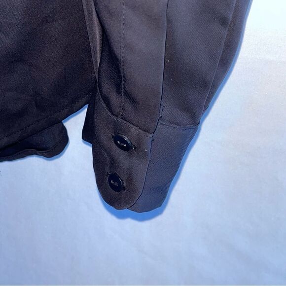 Women's H&M Black Semi Sheer Long Sleeve Button Down Shirt - Picture 5 of 8
